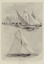 Der Kampf um den America Cup, die konkurrierenden Yachten